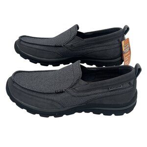 Skechers Mens Relaxed Fit Memory Foam Slip-On Shoes Size 11 Gray